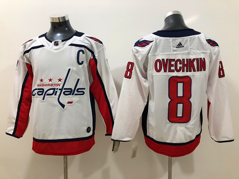 Men's Washington Capitals Alex Ovechkin #8 White Home Breakaway Jersey